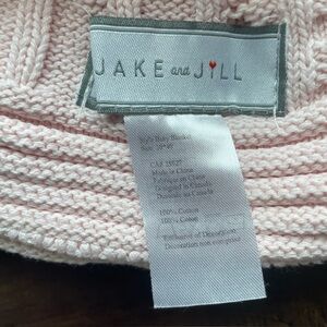 JAKE & JILL Pink Baby Blanket Lovey Cable Knit Cotton